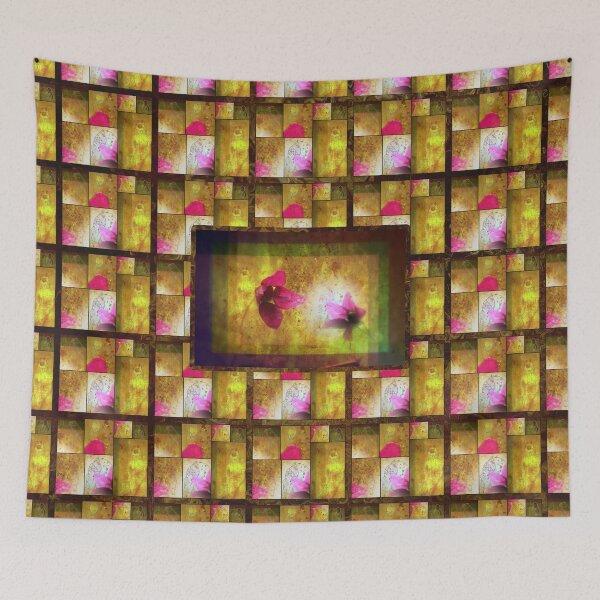 Item preview, marriage of Titania; Salmon berry floral duet with detail collage designed and sold by Dawna Morton.