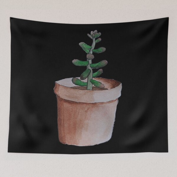 Item preview, cacti succulent in a pot (Black Background) designed and sold by -Lily-Anne-.