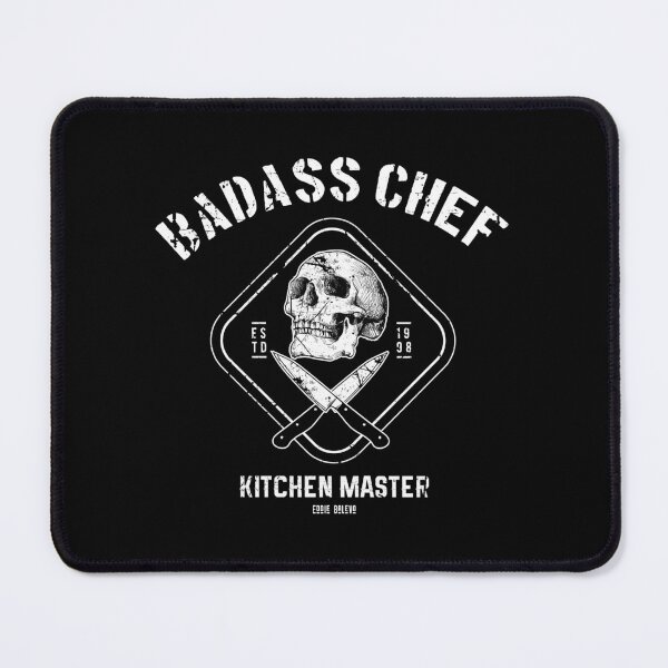 Item preview, Badass Chef Kitchen Master Skull Chef with Crossed Knives designed and sold by Ikaroots.