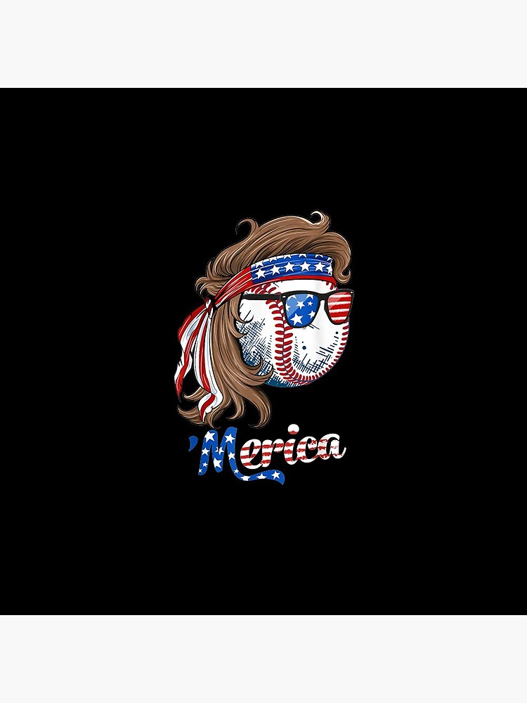 Baseball Mullet 4th Of July American Flag Merica Fathers Day Kids