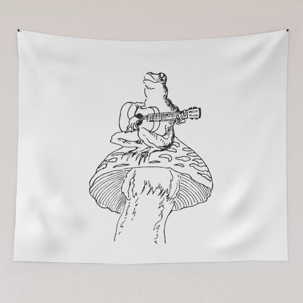Item preview, Cottagecore Goblincore Frog Aesthetic Guitar and Mushroom designed and sold by FalkDania.