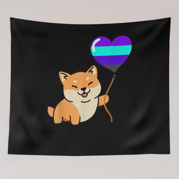 Item preview, Shiba Inu Alexigender Pride Balloon designed and sold by tolivia.