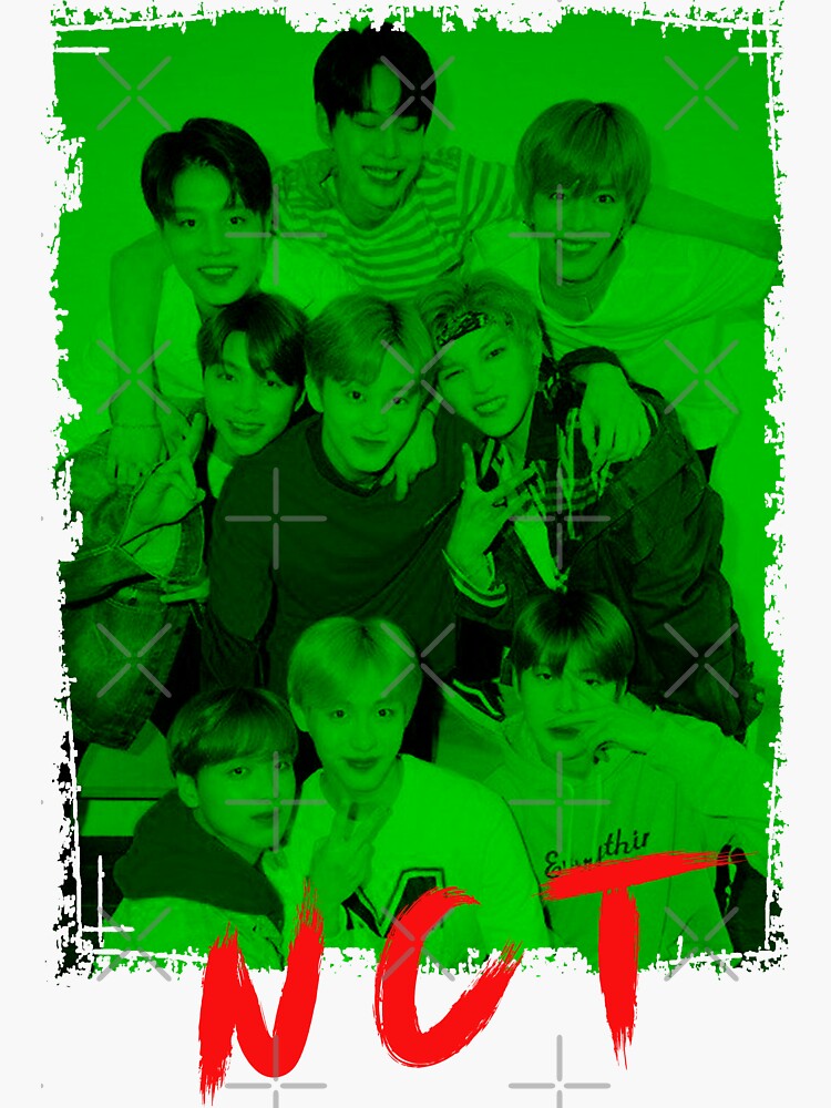 "NCT Kpop Group Members Green Korean Kpop RGB Color Design" Sticker for ...