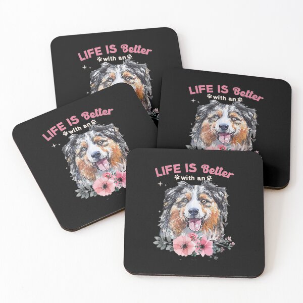 Item preview, Life Is Better With An Australian Shepherd Dog Floral designed and sold by robinxam.
