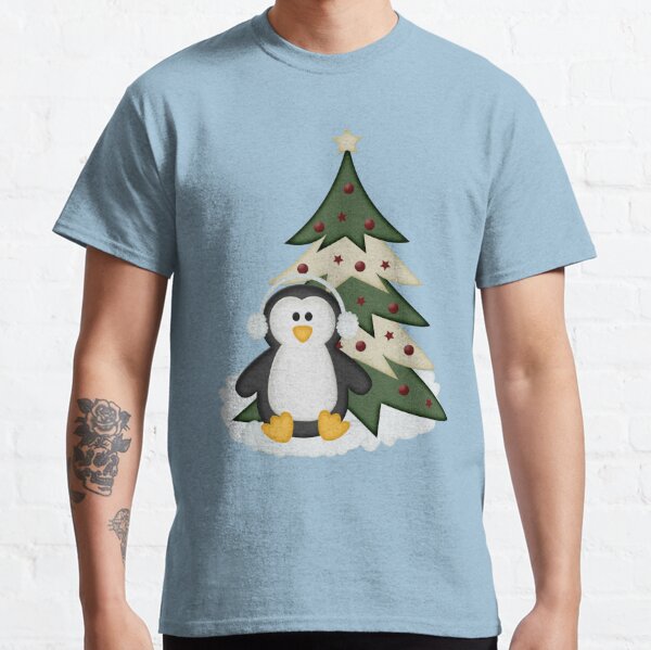  Snow Cute Penguin Holiday Shirt : Clothing, Shoes & Jewelry