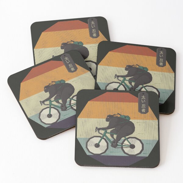 Item preview, Funny Fat Shinobi Cycling Retro Vintage Japanese Ninja Cyclist designed and sold by MythoCulture.
