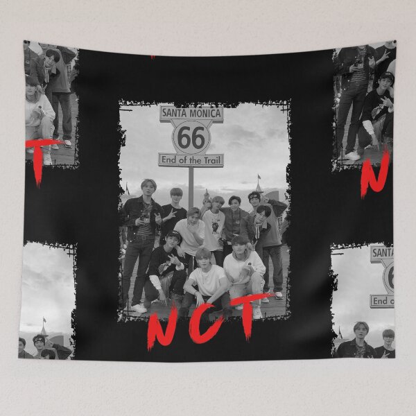 Item preview, NCT Kpop Group Members black and white Korean Kpop RGB Color Design designed and sold by Piosenka Art.