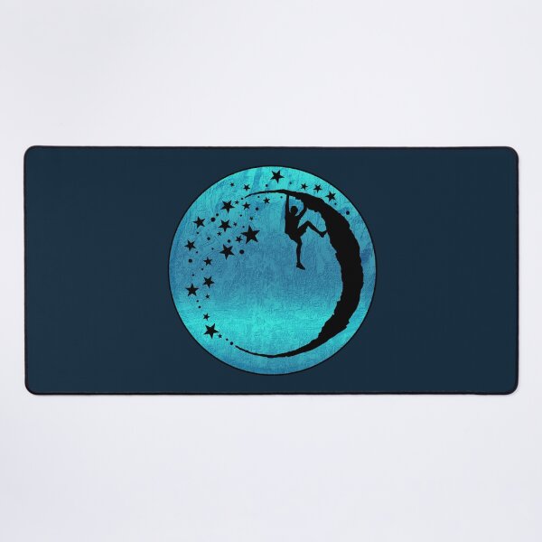 Item preview, Bouldering climber on the moon rock in blue - bouldering gift designed and sold by MadandMean.