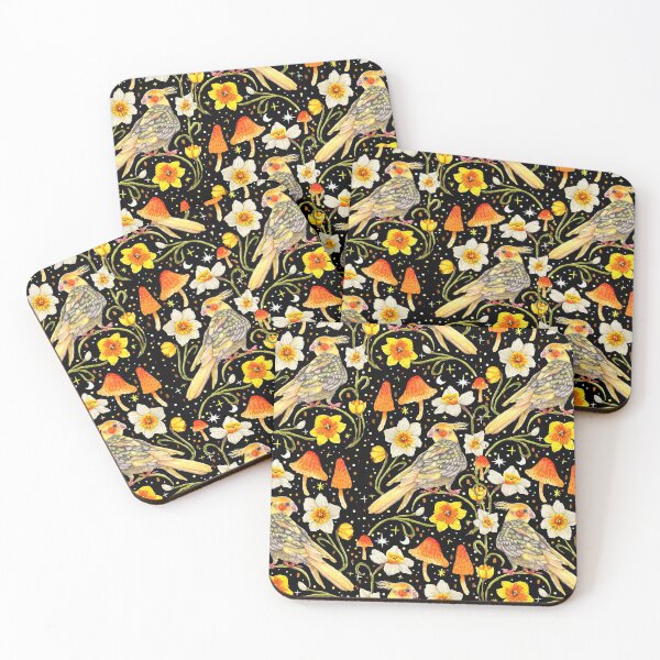Item preview, Magical parrots with mushrooms - BLK designed and sold by janeferwong.