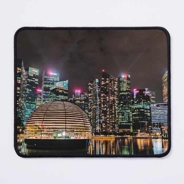 Item preview, Singapore Skyline Nightview Floating Apple Store designed and sold by Happiness Creators.