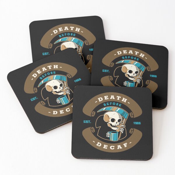 Item preview, Death Before Decaf design for coffee lovers designed and sold by PunMan Army.