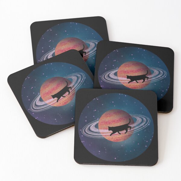 Item preview, Black Cat Walking Around Saturn designed and sold by leecreation.