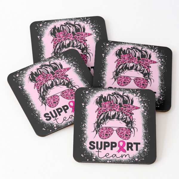 Item preview, Support Squad Team Breast Cancer Warrior Messy Bun Women designed and sold by Selina386.