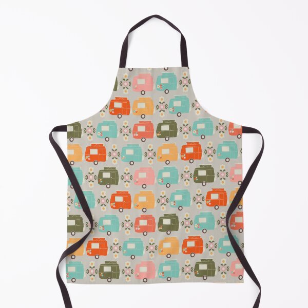 Item preview, Colourful Vintage Caravans and Daisies designed and sold by NattyDesigns.