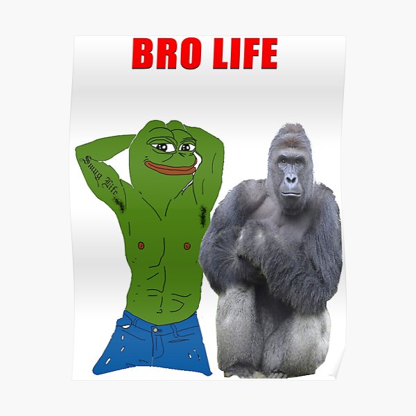 Funny Pepe Posters Redbubble - harambe background music roblox