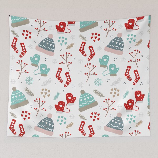 Item preview, Christmas Winter Hats Floral in Bright designed and sold by KathrinLegg.