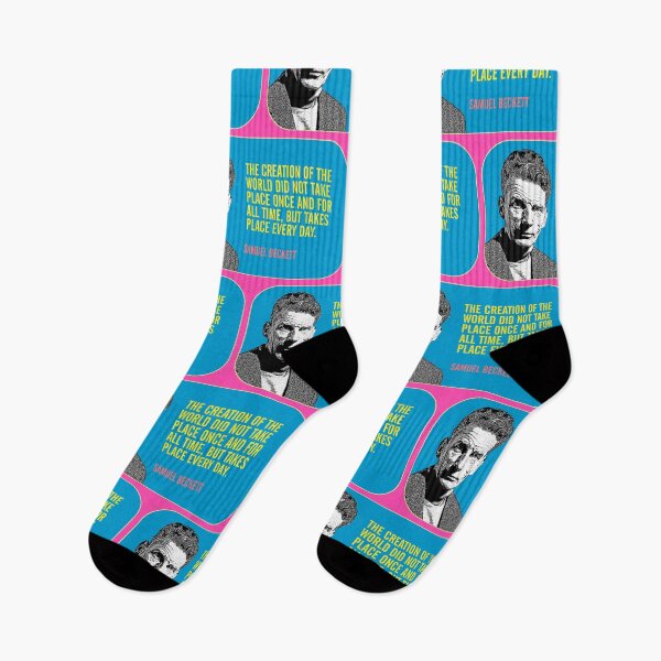 Item preview, Samuel Beckett quote and portrait, blue pattern designed and sold by Mauswohn.