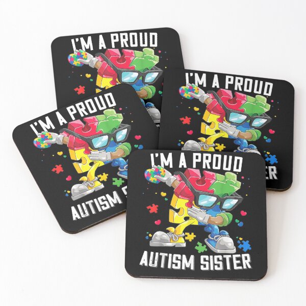 Item preview, I'm A Proud Autism Sister Autism Awareness Dabbing Puzzle designed and sold by robinxam.