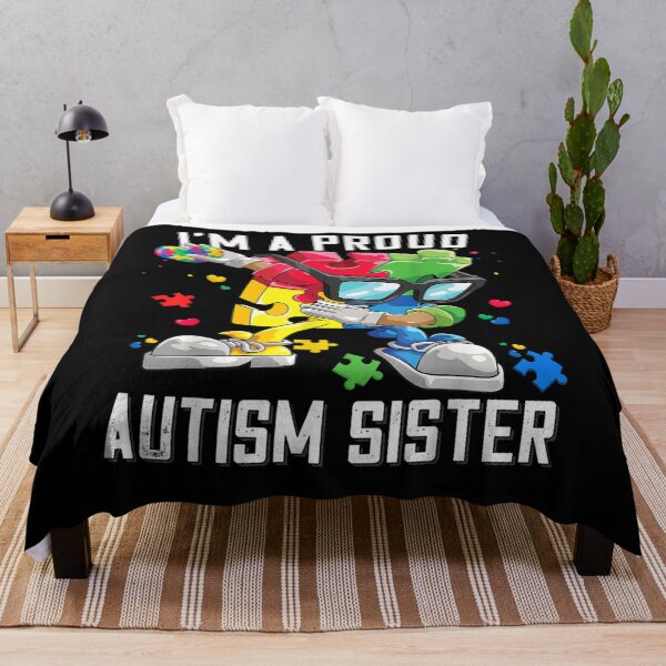 Item preview, I'm A Proud Autism Sister Autism Awareness Dabbing Puzzle designed and sold by robinxam.