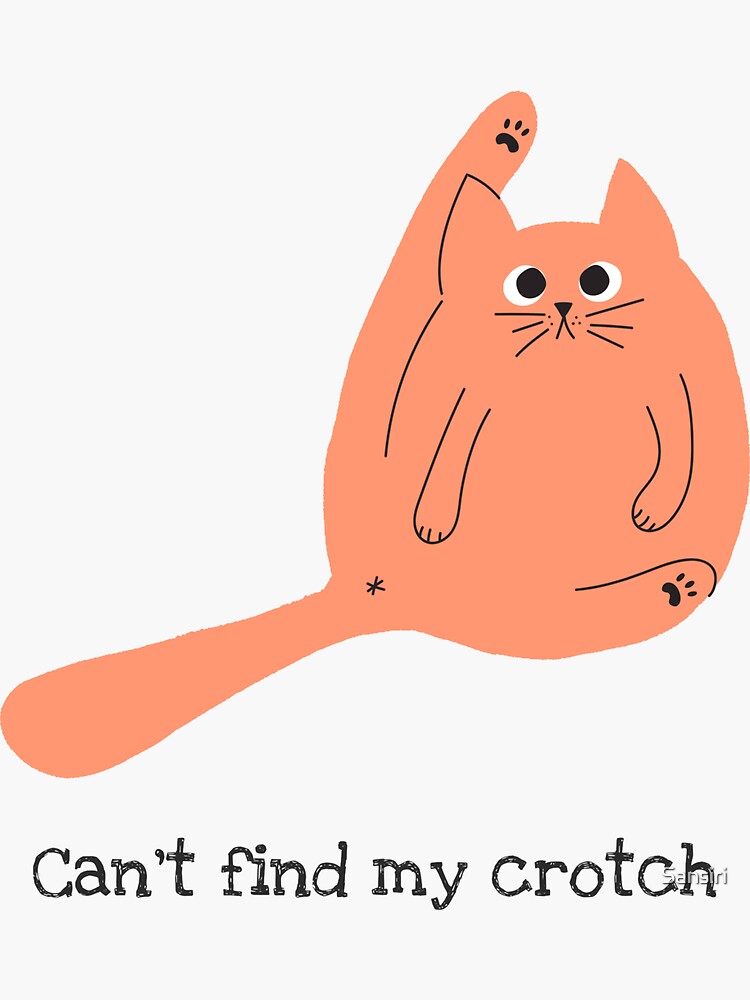 "Can't find my crotch" Sticker for Sale by Sansiri Redbubble
