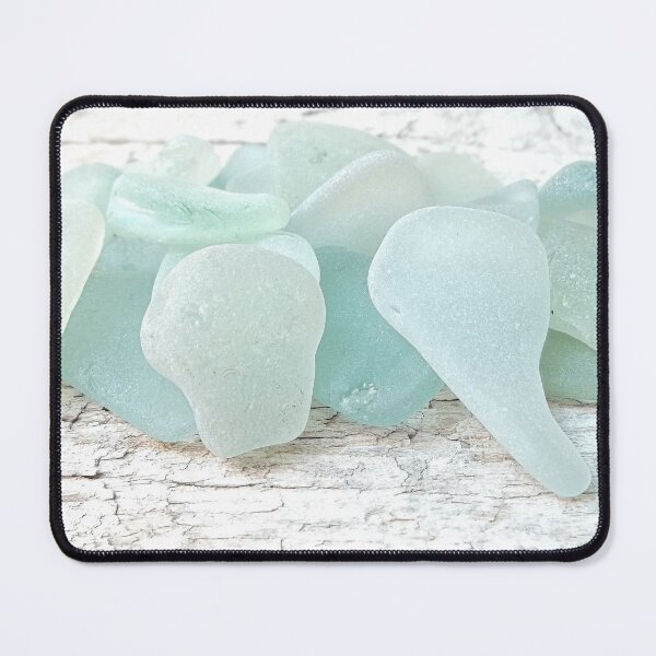 Item preview, Sea Foam Sea Glass Pale Pastels on Weathered White and Grey Wood Background designed and sold by Beachy.