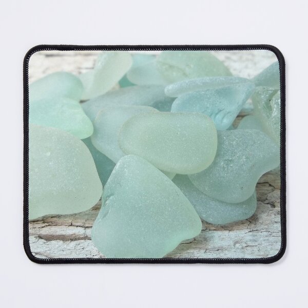 Item preview, Sea Foam Sea Glass Pieces on Pale Wood Light Blue Pastels designed and sold by Beachy.