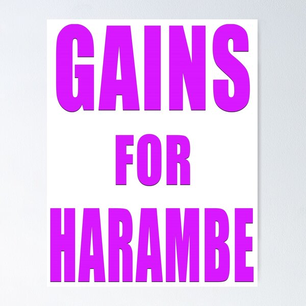 Item preview, gains for harambe rip harambe gym shirt designed and sold by earlstevens.