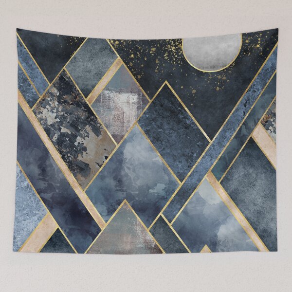 Item preview, Art background. marble, gold, watercolor, paint brush texture mountains. Abstract mountains collage. designed and sold by darkmoonlight-.