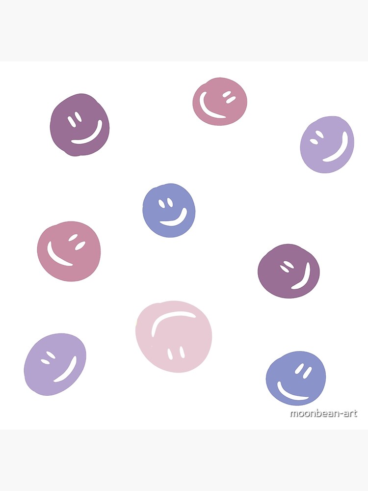 "cute little pastel purple smileys" Poster for Sale by moonbeanart