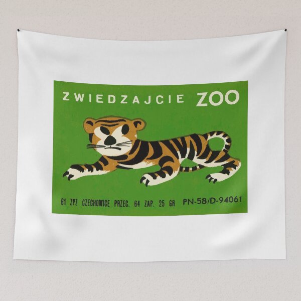 Item preview, Polish Zoo Tiger Matchbox Label designed and sold by retrographics.