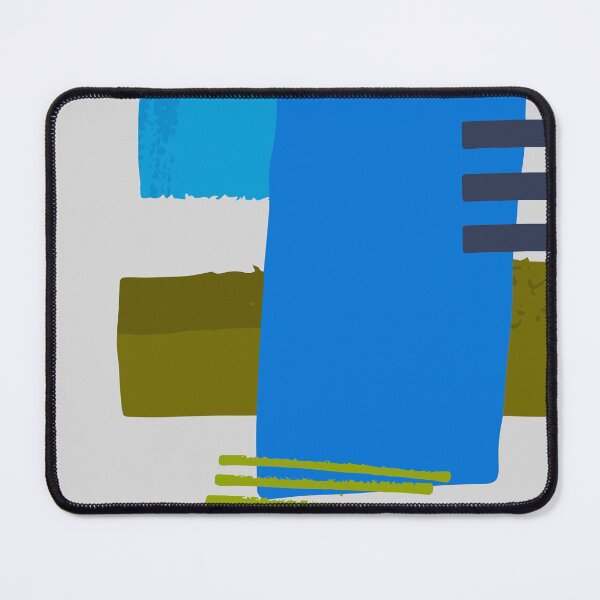 Item preview, Blue Square Khaki Lines Abstract Artwork No3 Japandi style 2022 designed and sold by dreamofdenim.