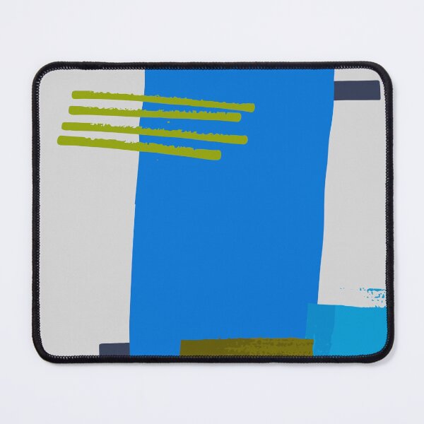 Item preview, Blue Square Khaki Lines Abstract Artwork No1 Japandi style 2022 designed and sold by dreamofdenim.