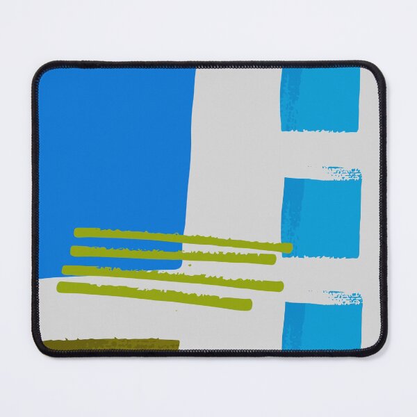 Item preview, Blue Square Khaki Lines Abstract Artwork No2 Japandi style 2022 designed and sold by dreamofdenim.