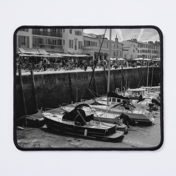 Item preview, View on the harbor of Saint-Martin-de-Ré in Black and White designed and sold by FotoMahieu.