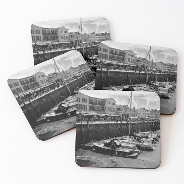 Item preview, View on the harbor of Saint-Martin-de-Ré in Black and White designed and sold by FotoMahieu.
