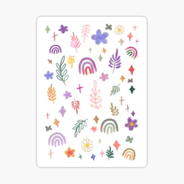 Cosy Doodles (Rainbow) Sticker