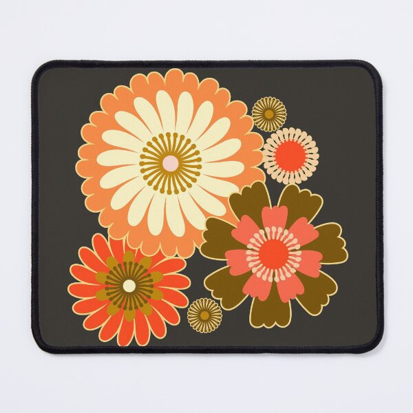 Item preview, Folk Art Florals in Olive, Cream and Orange - Vintage Vibes designed and sold by FrancesPoff.