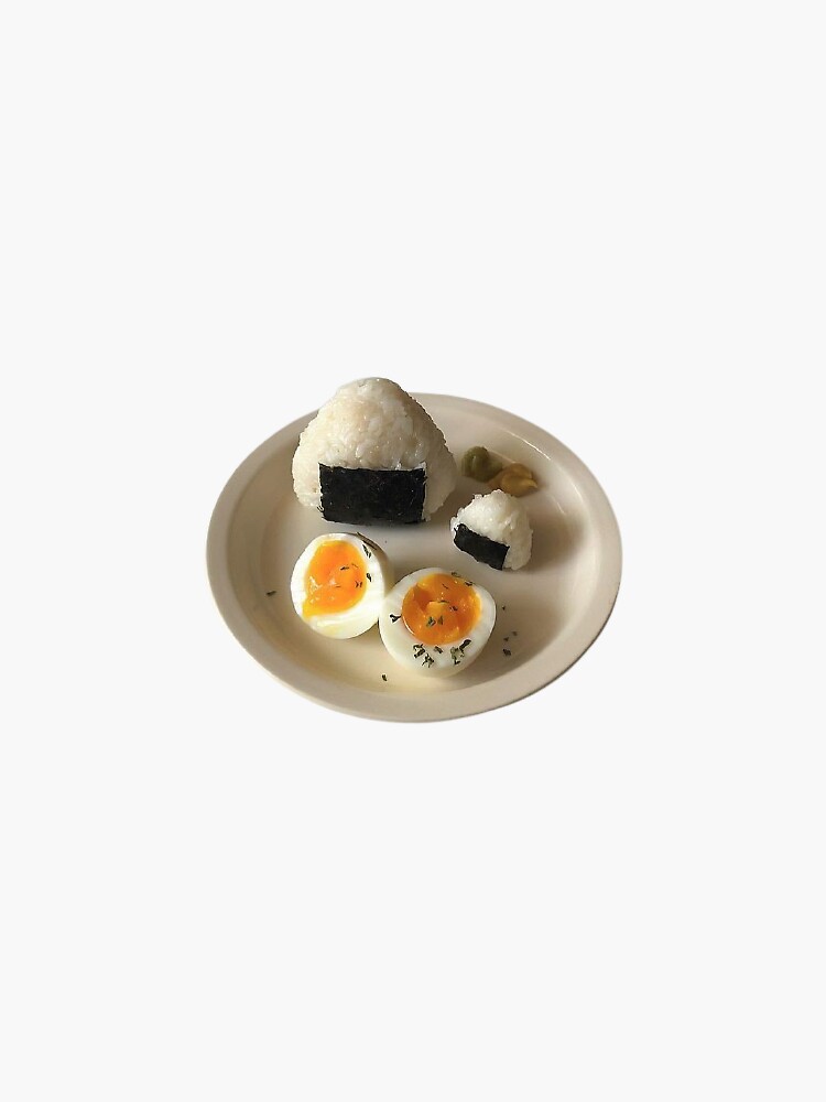 "Food Porn Onigiri + Softboiled Egg" Sticker for Sale by sailxrmei