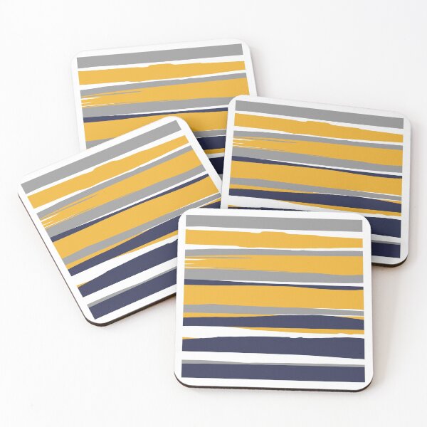 Artikelvorschau, Stripes Abstract, Yellow, Grey, Navy entworfen und verkauft von meggydesigns.