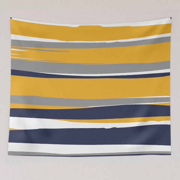 Artikelvorschau, Stripes Abstract, Yellow, Grey, Navy entworfen und verkauft von meggydesigns.
