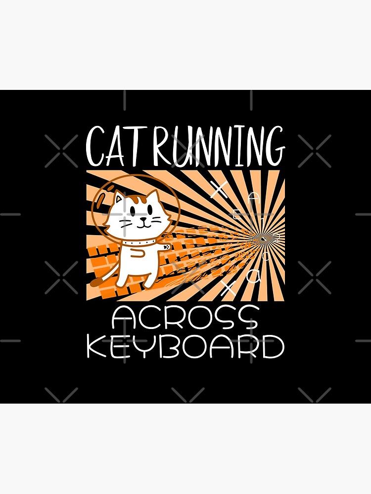 Cat Running Across Keyboard The Space Cat Riding Keyboard by CWartDesign