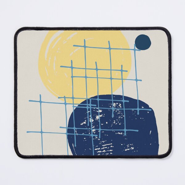 Item preview, Yellow sun Blue Moon abstract No1 Japandi style 2021 designed and sold by dreamofdenim.