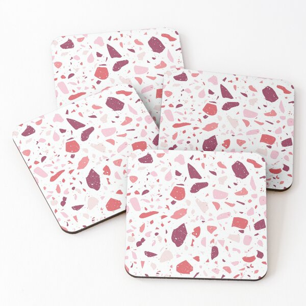 Item preview, White Terrazzo Marble Pattern with Pink and Red Chips designed and sold by thesnowwhyte.
