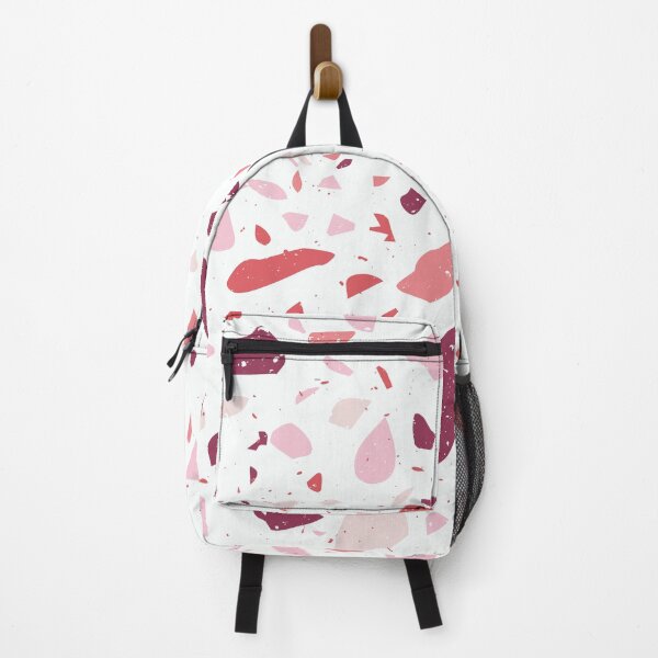 Item preview, White Terrazzo Marble Pattern with Pink and Red Chips designed and sold by thesnowwhyte.