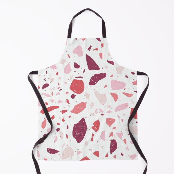 Item preview, Patrón de mármol de terrazo blanco con chips de color rosa y rojo designed and sold by thesnowwhyte.