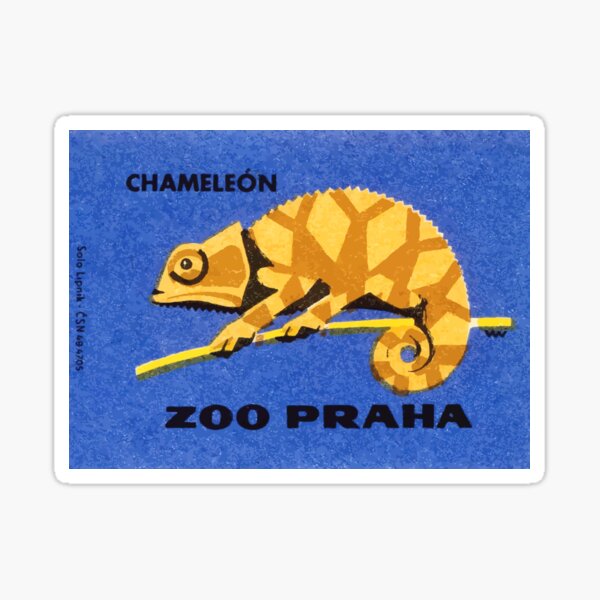Item preview, Prague Zoo Chameleon Matchbox Label designed and sold by retrographics.