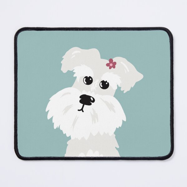 Item preview, White Miniature Schnauzer Dog with Flower designed and sold by NattyDesigns.