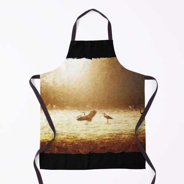 Item preview, Sunset on pond with heron bird oil designed and sold by Grégory DUBUS.