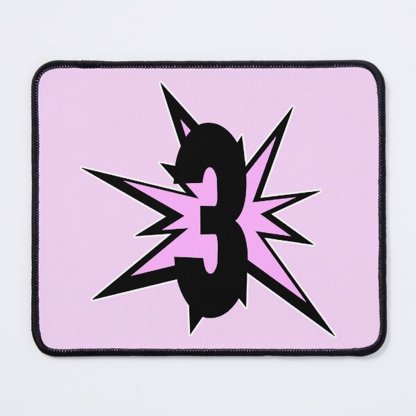 Item preview, Number three number 3 as comic cartoon digits favorite number light pink - birthday designed and sold by MadandMean.