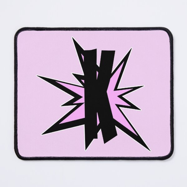 Item preview, K letter comic art pink alphabet monogram - initials designed and sold by MadandMean.